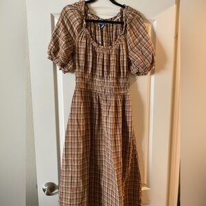 Plaid Puff Sleeve Old Navy Dress
